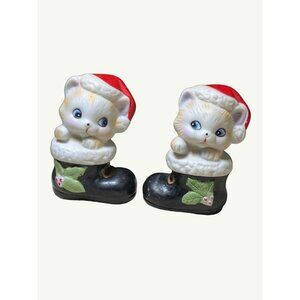HOMCO Christmas Cats in Boots Figurine #8903